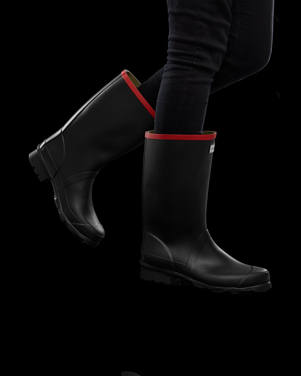 Womens Hunter Argyll - Short Rain Boots Black - 8639-ROKIC